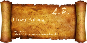 Liszy Patony névjegykártya